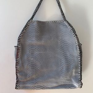 Grey Leather "Snakeskin" Purse